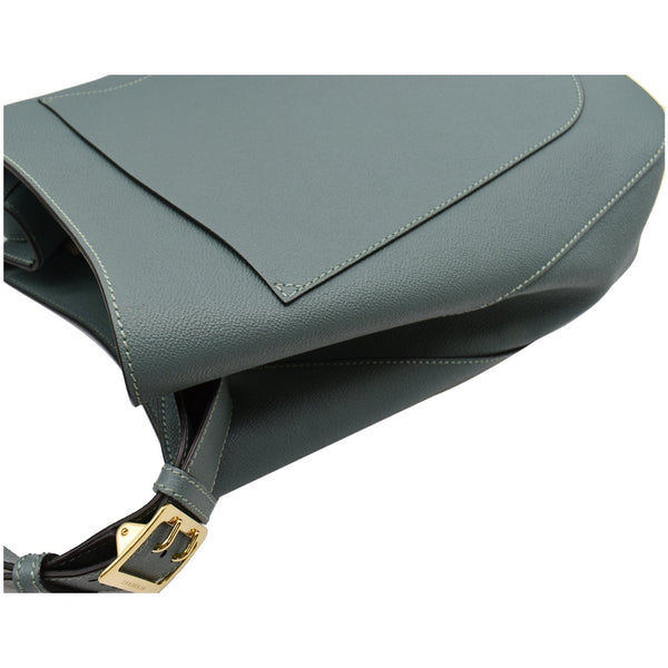 Preloved Burberry Bucket Leather Shoulder Bag Blue