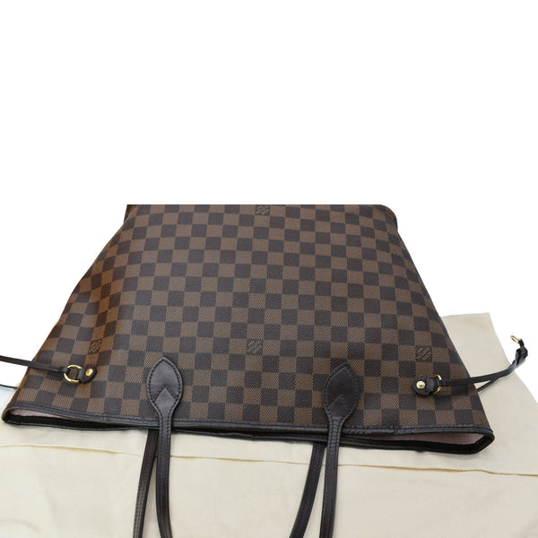 LOUIS VUITTON Neverfull MM Damier Ebene Tote Bag Rose Ballerine