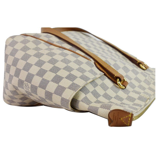 Louis Vuitton Totally MM Damier Azur Shoulder Bag White - upper part view