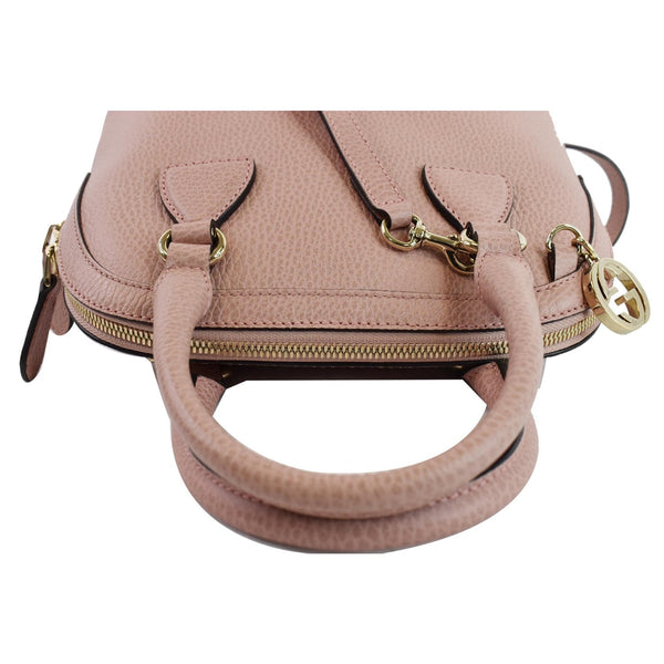 GUCCI Dome Small GG Charm Leather Crossbody Bag Pink 449661