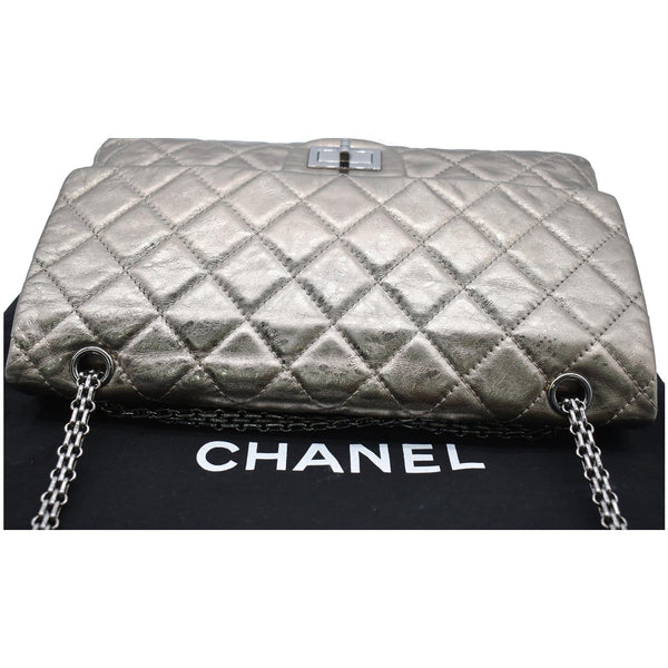 CHANEL 2.55 Reissue Aged Calfskin Leather Shoulder Bag Metallic Gold