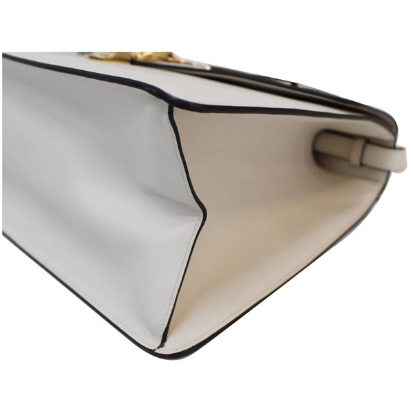 GUCCI Maxi Sylvie Calfskin Top Handle Bag White 477631