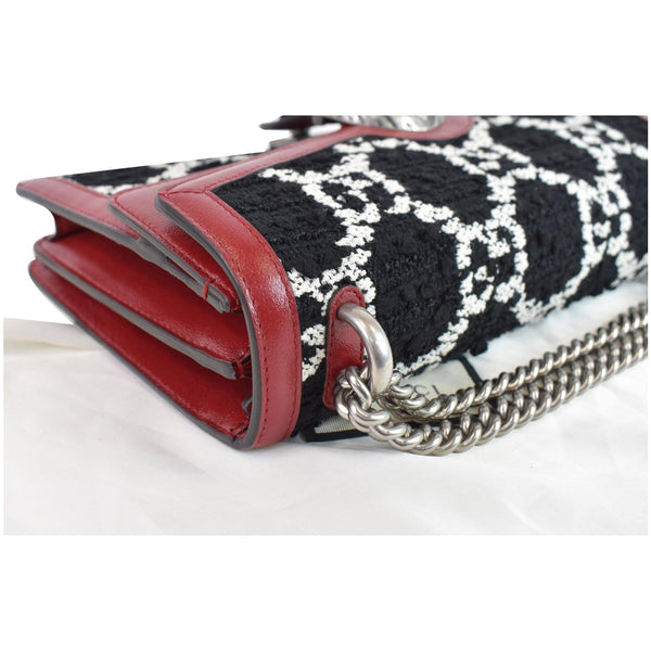 GUCCI Dionysus GG Tweed Small Shoulder Bag Cerise 400249