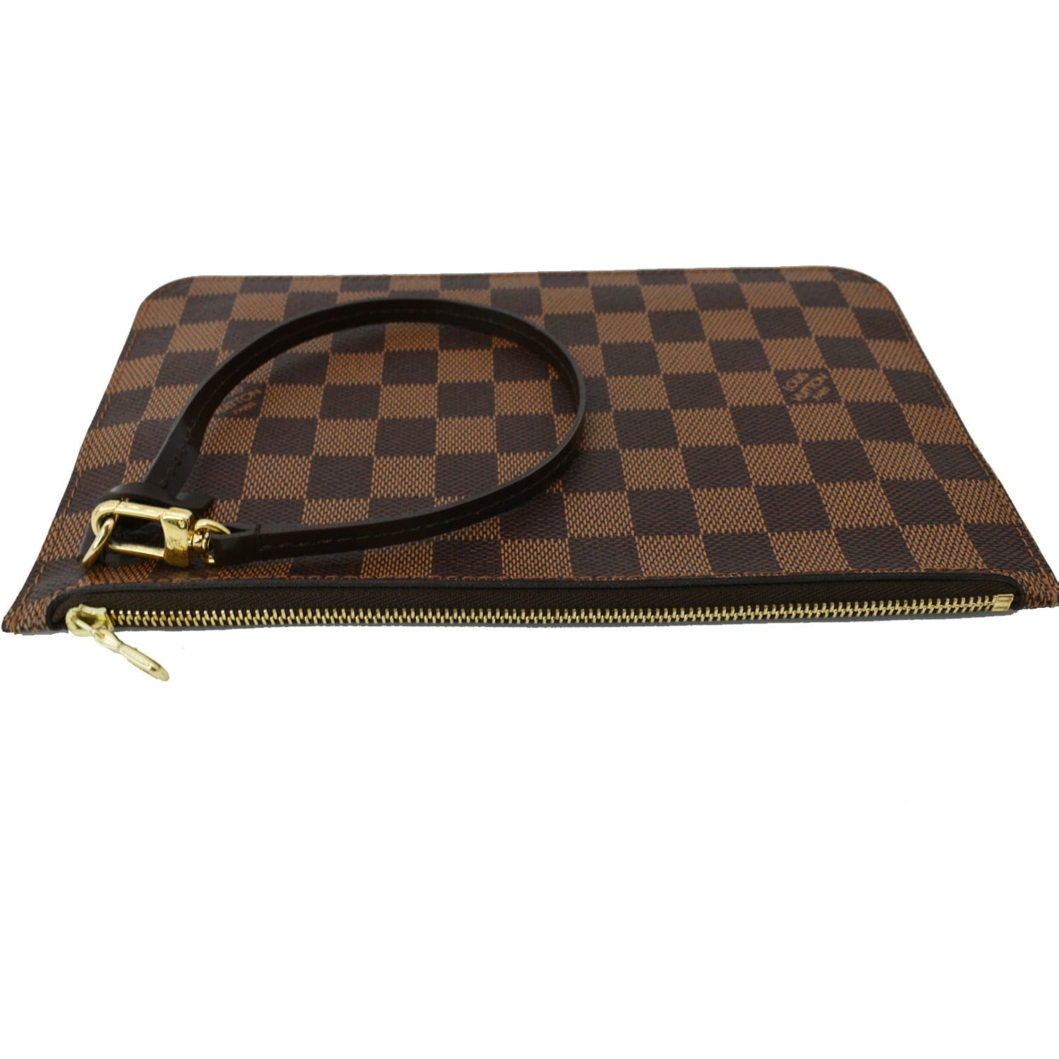 Louis Vuitton ブラウン エピレザー ポーチ LOUIS VUITTON Neverfull MM Damier Ebene Pochette Wristlet Pouch Brown