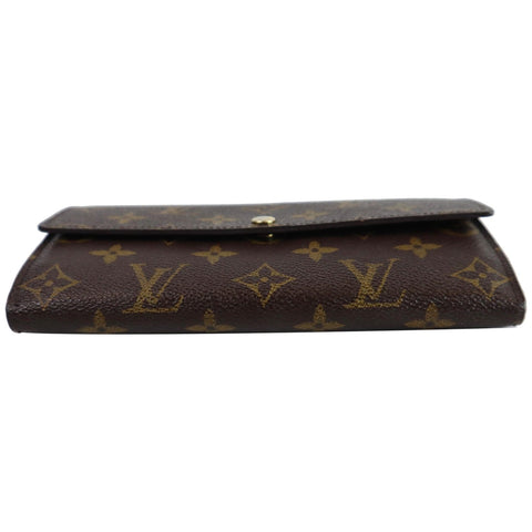 Louis Vuitton Sarah Monogram Canvas Card Holder Wallet brown color