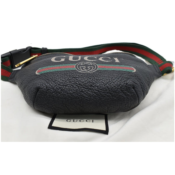 Gucci Print Small Leather Belt Waist Bum Bag - Black