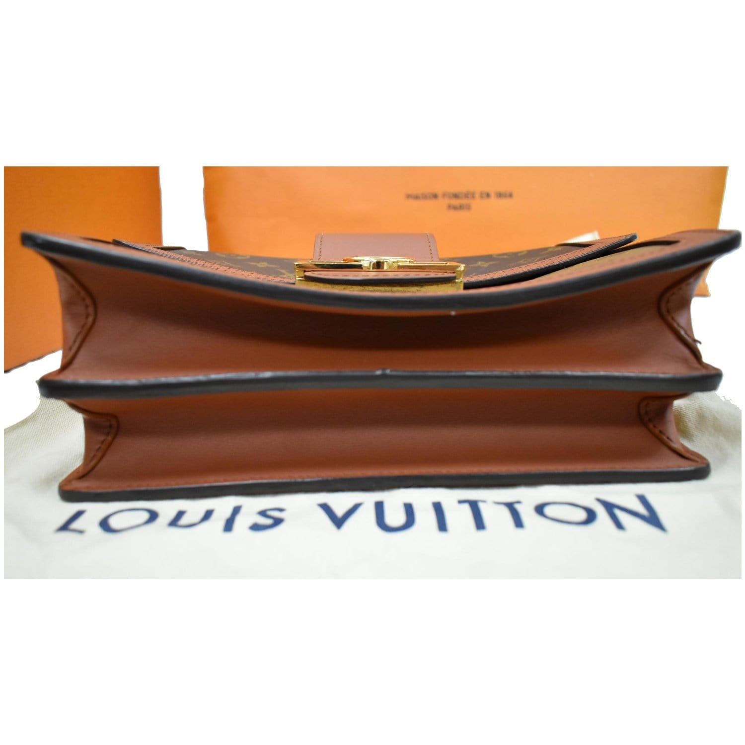 Louis Vuitton Brown, Pattern Print Monogram Reverse Dauphine mm