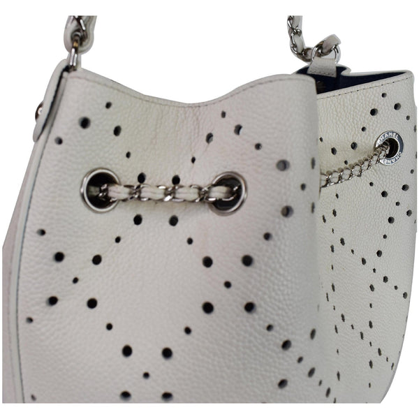 Chanel CC Drawstring Medium Perforated Caviar handbag