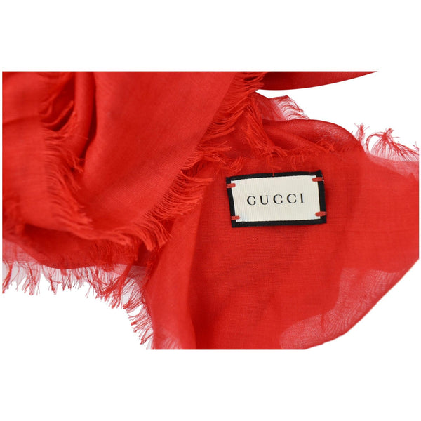 GUCCI Coco Capitan Logo Silk Scarf Red
