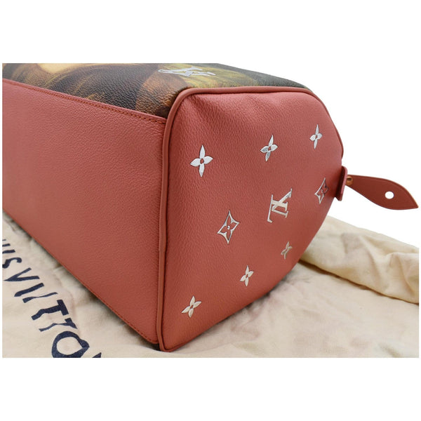 LOUIS VUITTON Jeff Koons DaVinci Speedy 30 Coated Canvas Satchel Bag Multicolor