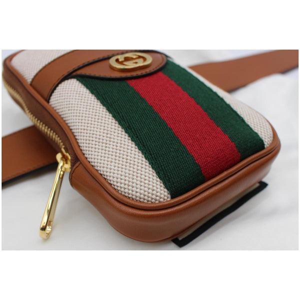 GUCCI Vintage Canvas Phone Case Belt Bag Dark Brown 581519