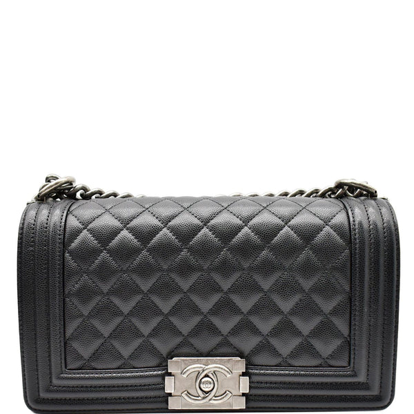 Chanel Medium Boy Flap Caviar Leather Shoulder Bag