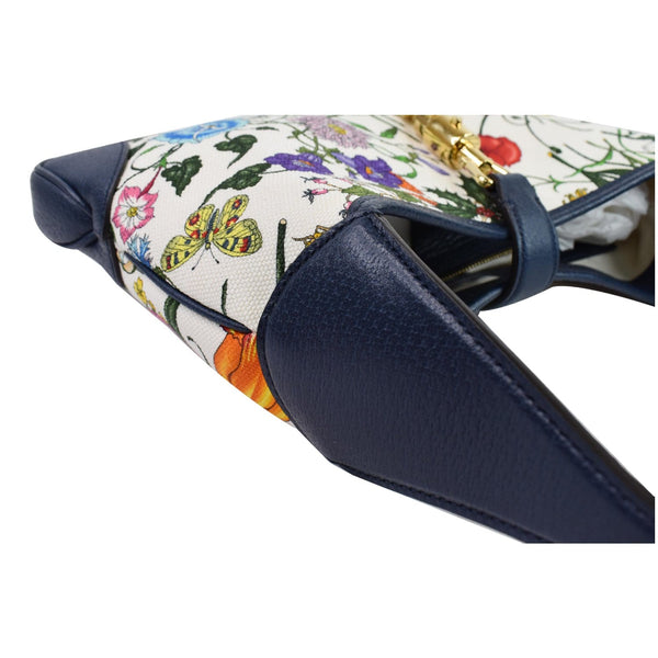 GUCCI Flora Jackie Medium Canvas Hobo Bag Blue 550152 - Last Call