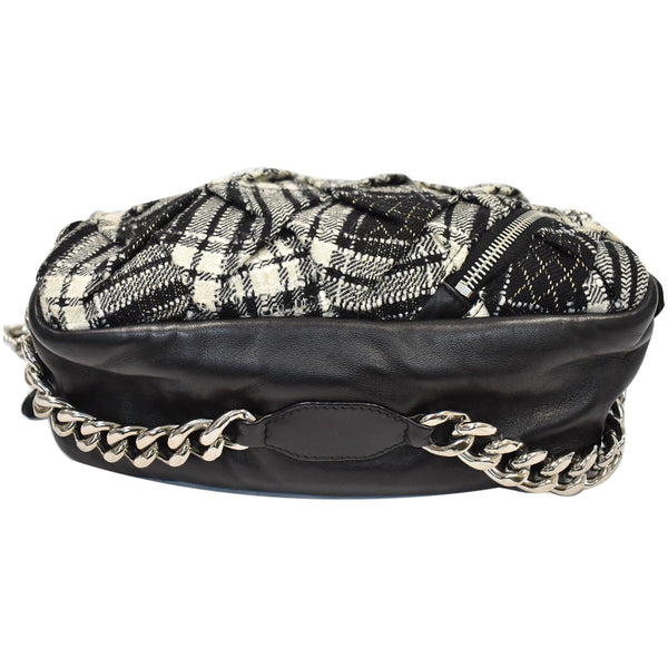 Chanel Twisted Zipper Tweed Leather Handbag - corner preview