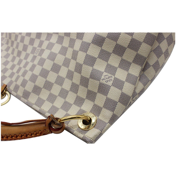 LOUIS VUITTON Artsy MM Damier Azur Shoulder Bag White