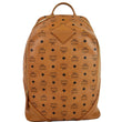 MCM Duke Visetos Medium Canvas Leather Backpack Bag Cognac