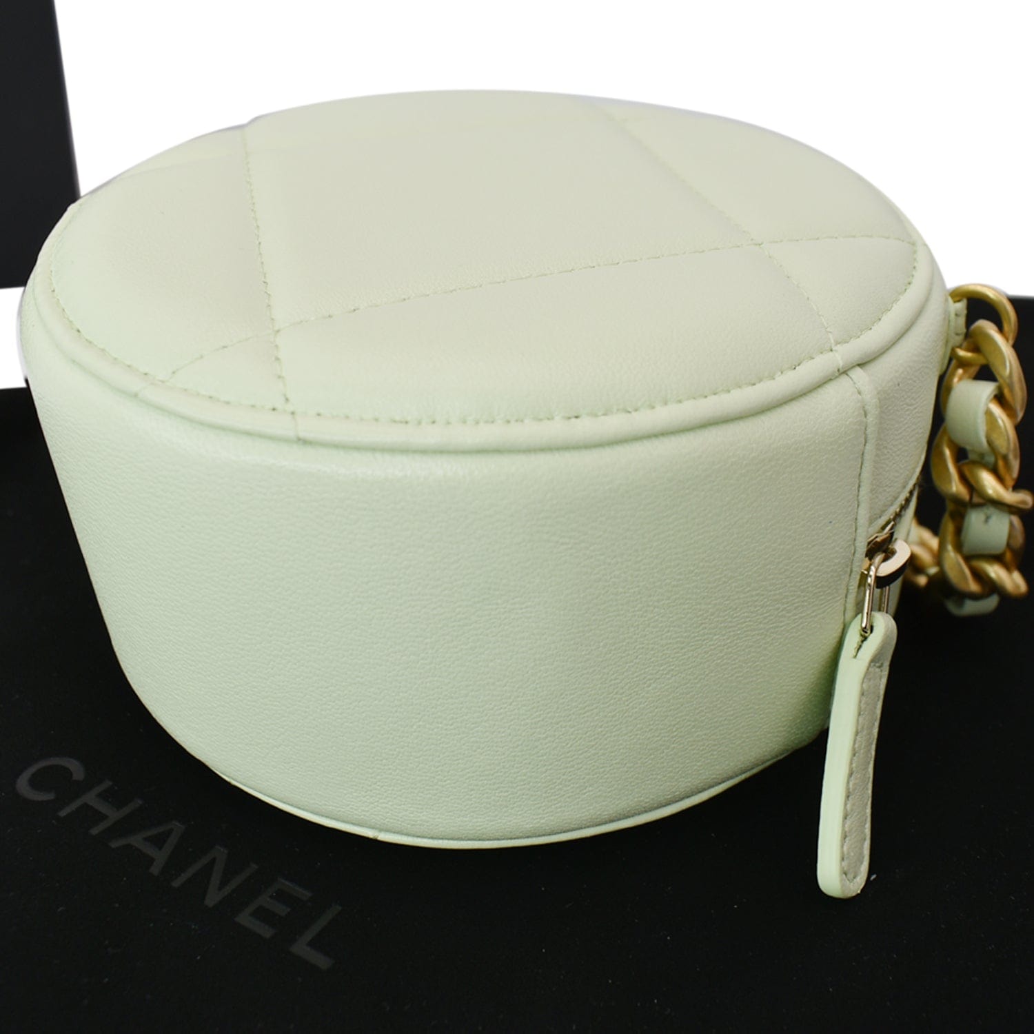 CHANEL Lizard Round As Earth Evening Bag Navy 335277
