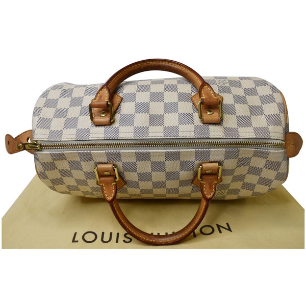 LOUIS VUITTON Speedy 30 Damier Azur Satchel Bag White