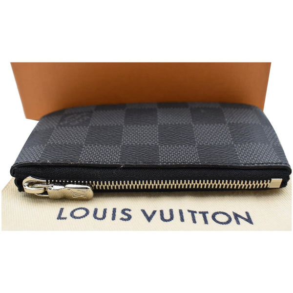 LOUIS VUITTON Pochette Key Cles Damier Graphite Coin Case Black
