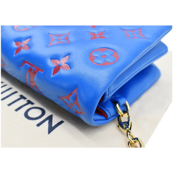 LOUIS VUITTON Coussin Monogram Embossed Pochette Crossbody Bag Blue