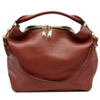 BURBERRY Ledbury Heritage Grained Leather Hobo Shoulder Bag Red