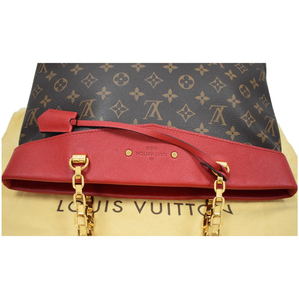 LOUIS VUITTON Pallas Chain Monogram Canvas Shopper Bag Brown