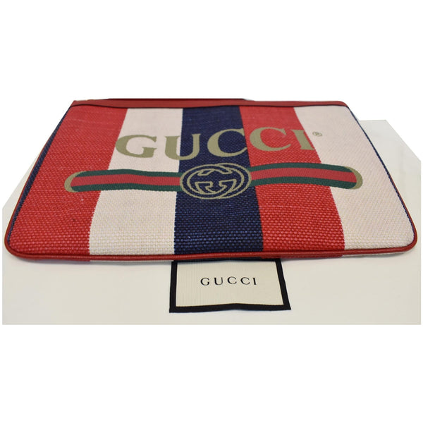 GUCCI Linea Merida Web Stripe Canvas Zip Pouch Multicolor 524788