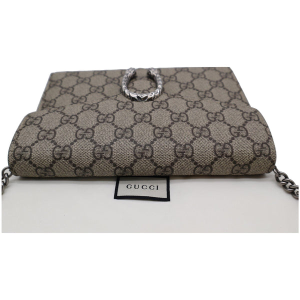 Gucci Dionysus GG Supreme Crossbody Chain Wallet Beige