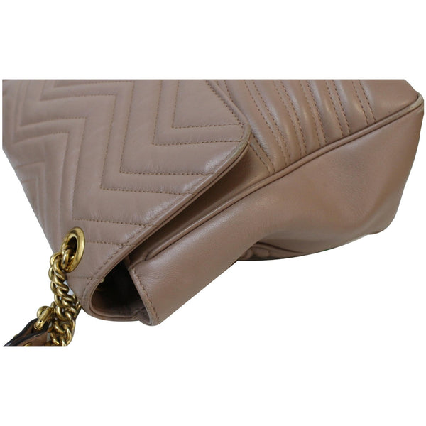 GUCCI Large GG Marmont Calfskin Matelasse Shoulder Bag Nude 498090