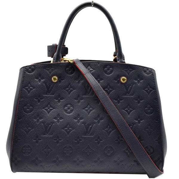 LOUIS VUITTON Montaigne MM Monogram Empreinte Shoulder Bag Blue