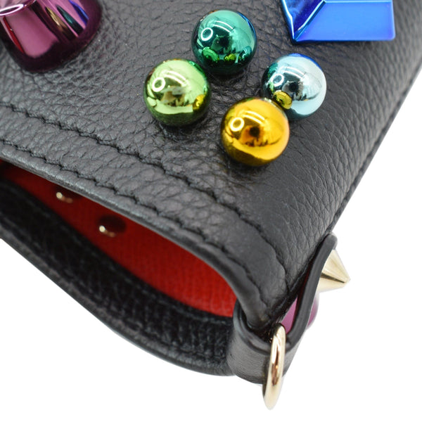 CHRISTIAN LOUBOUTIN Cabata Embellished Leather Tote Bag Black