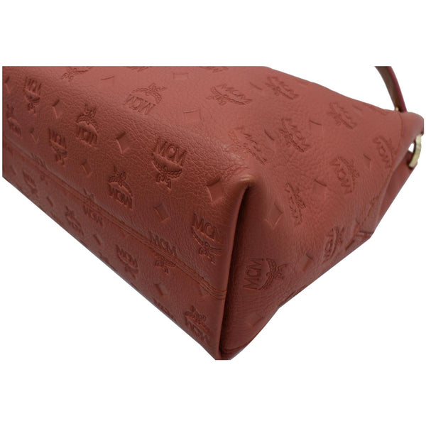 MCM Klara Medium Monogram Leather Hobo Bag Cocoa