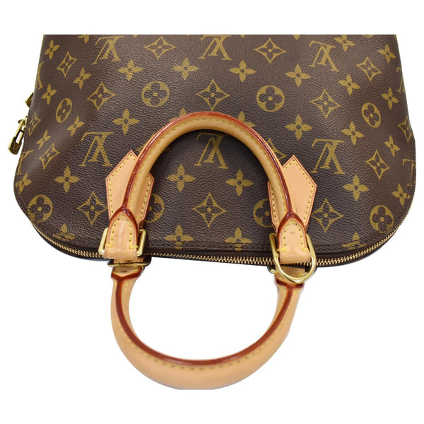 Louis Vuitton ﻿Alma Monogram Canvas Satchel Bag Brown - top leather handles