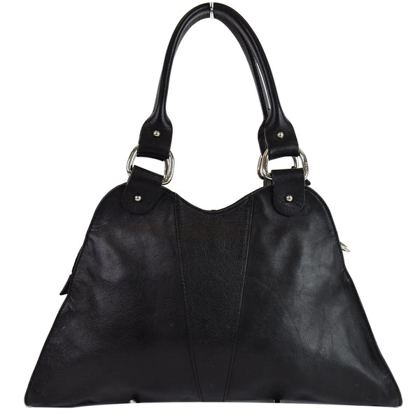 FENDI Devil Trapezio Top Handle Calfskin Tote Shoulder Bag Black