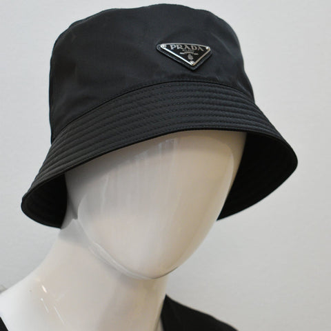 PRADA Re-Nylon Logo Bucket Hat Black