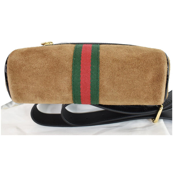Gucci Ophidia Small Suede Web Belt Waist Bag Brown - backside view