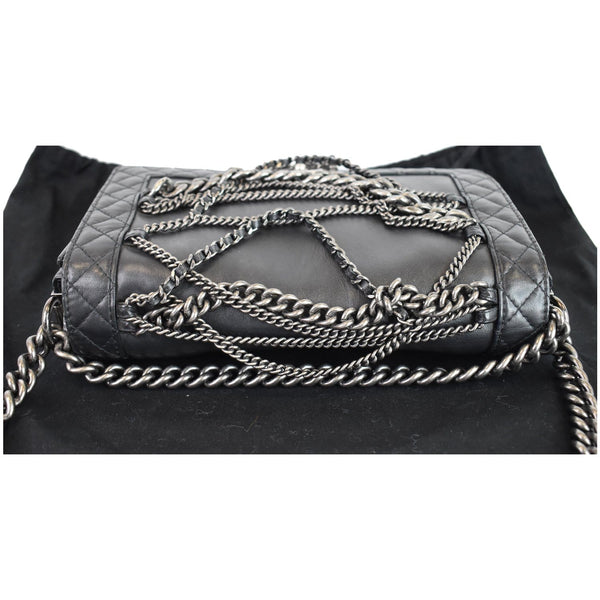 Chanel Boy Enchained Medium Calfskin Leather Flap Bag chain