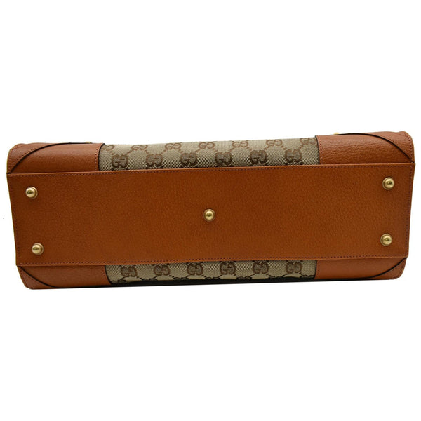 GUCCI Nailhead Medium GG Canvas Monogram Tote Bag Orange 120897