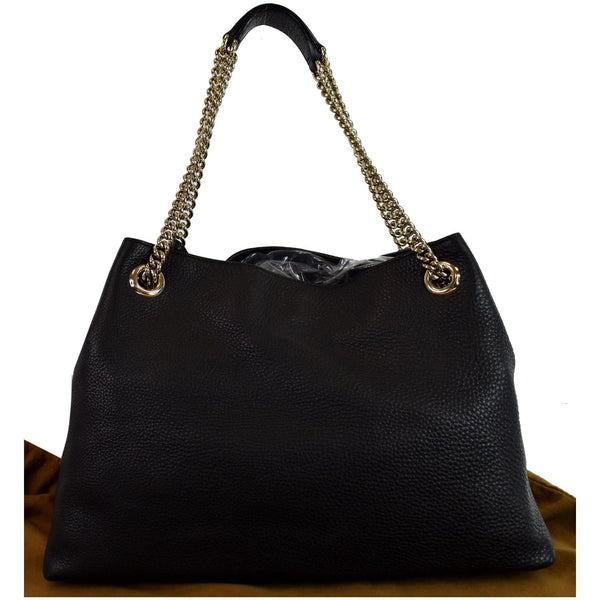 GUCCI Soho Pebbled Leather Chain Shoulder Bag 308982 Black