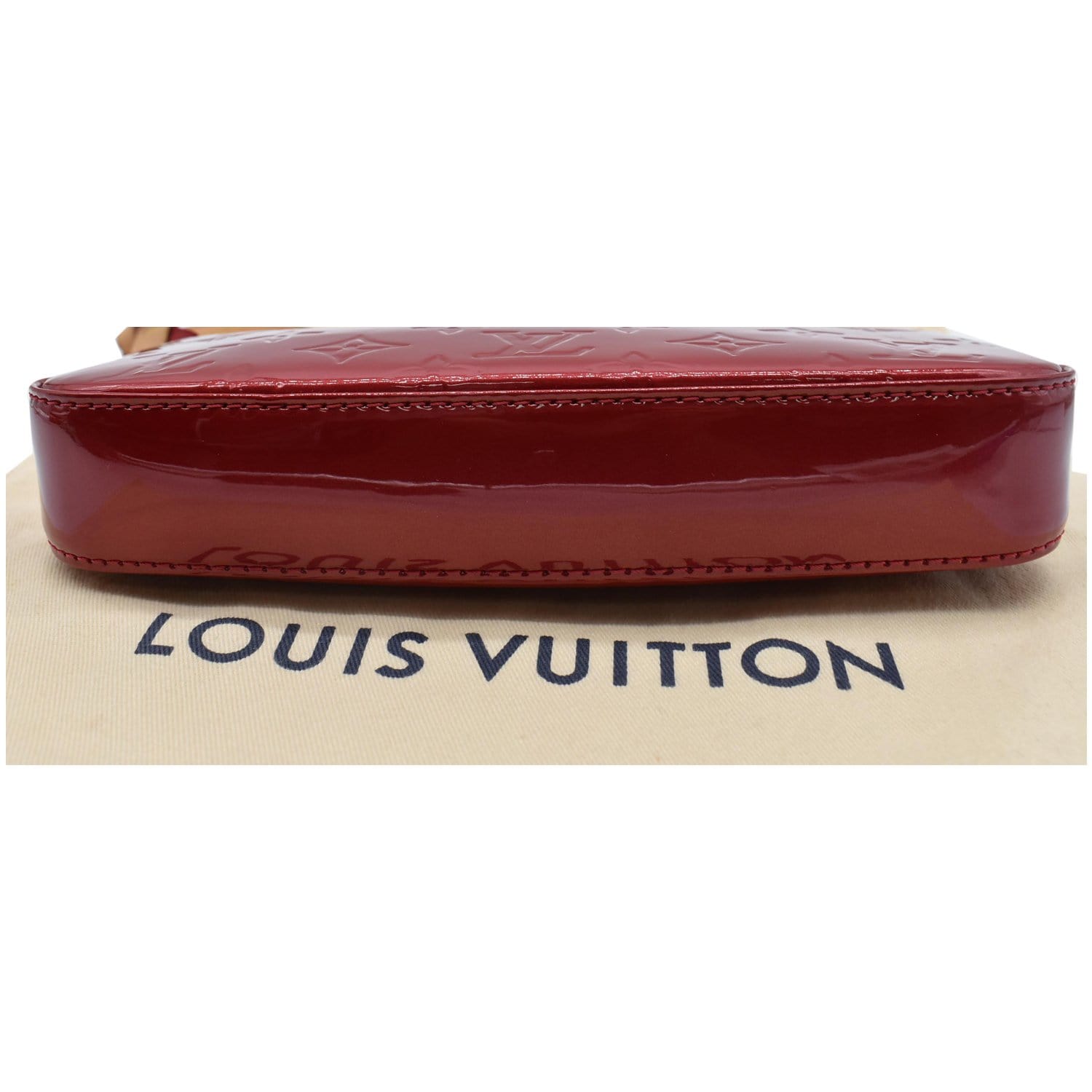 Louis Vuitton Pochette Accessoires Monogram Vernis with Monogram Canvas  Mini Red 2168982