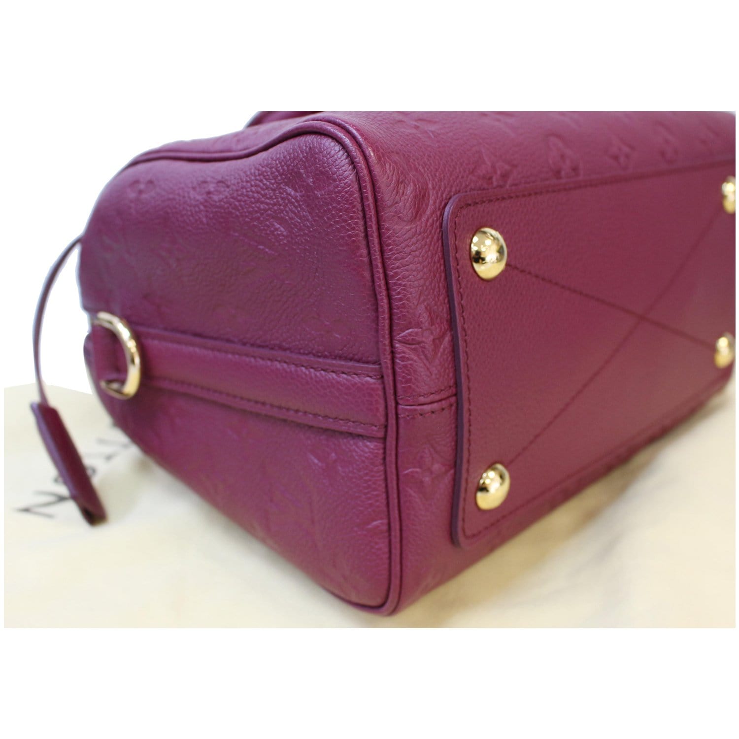 Louis Vuitton Monogram Empreinte Speedy 25 Bandouliere Pink Leather Handbag