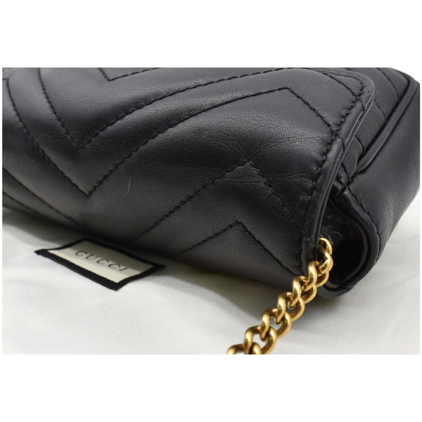 GUCCI GG Marmont Super Mini Leather Crossbody Bag Black 476433