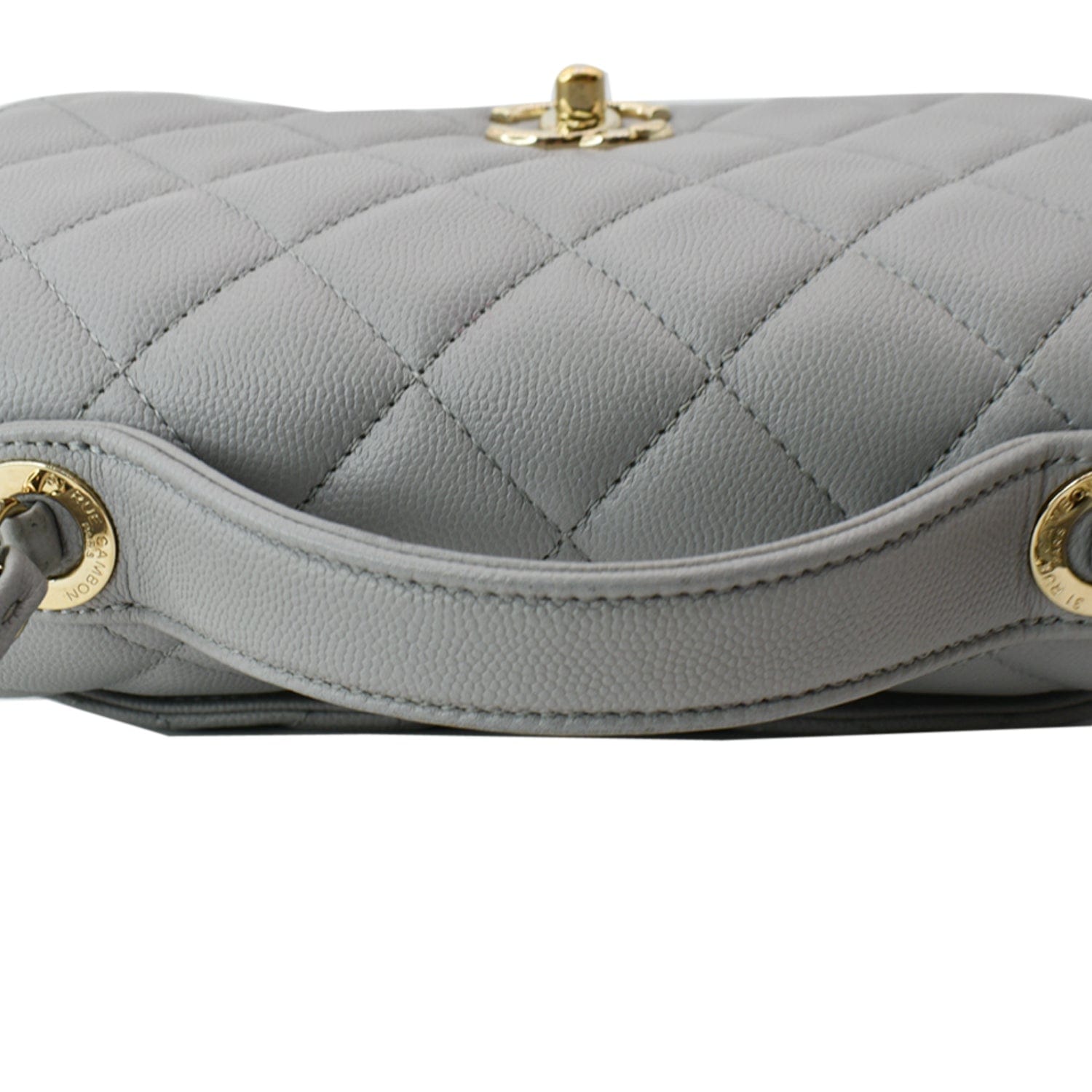 Grey Quilted Caviar Mini Business Affinity Gold Hardware, 2019