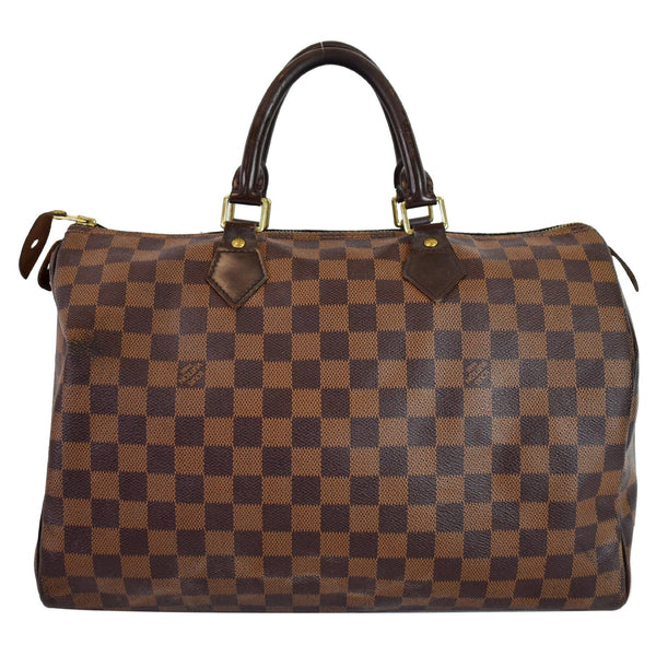 LOUIS VUITTON Speedy 35 Damier Ebene Satchel Handbag Brown