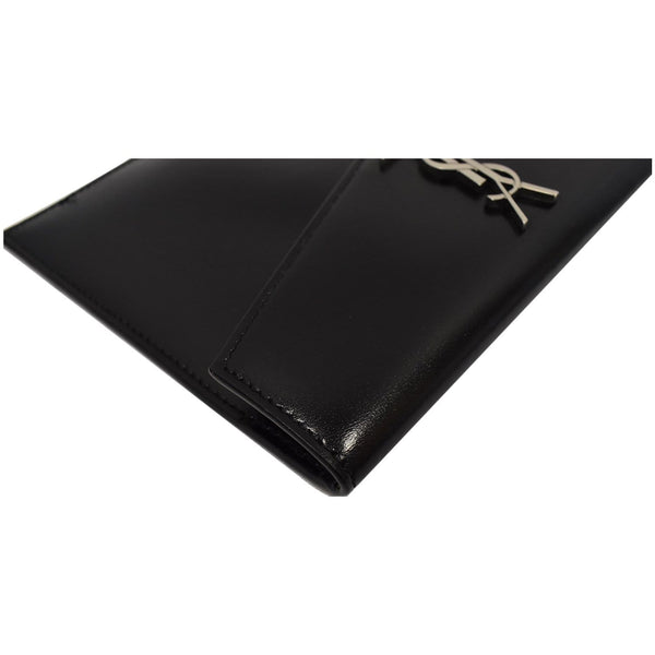 YVES SAINT LAURENT Uptown Large Envelope Leather Pouch Black