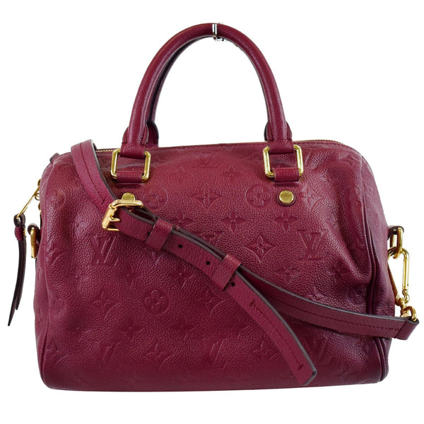 LOUIS VUITTON Speedy 25 Bandouliere Empreinte Leather Shoulder Bag Purple