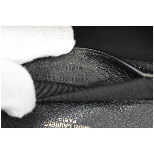 YVES SAINT LAURENT College Medium Monogram Chevron Leather Crossbody Bag Black