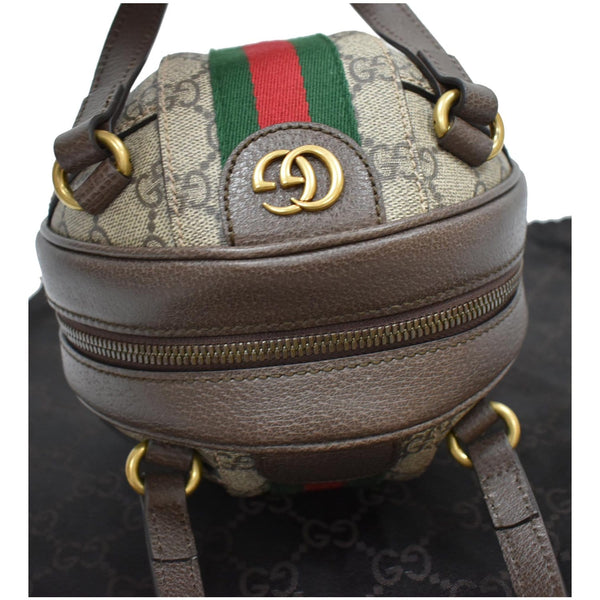 GUCCI Ophidia Mini GG Sphere Top-Handle Canvas Bowler Bag Beige 574794