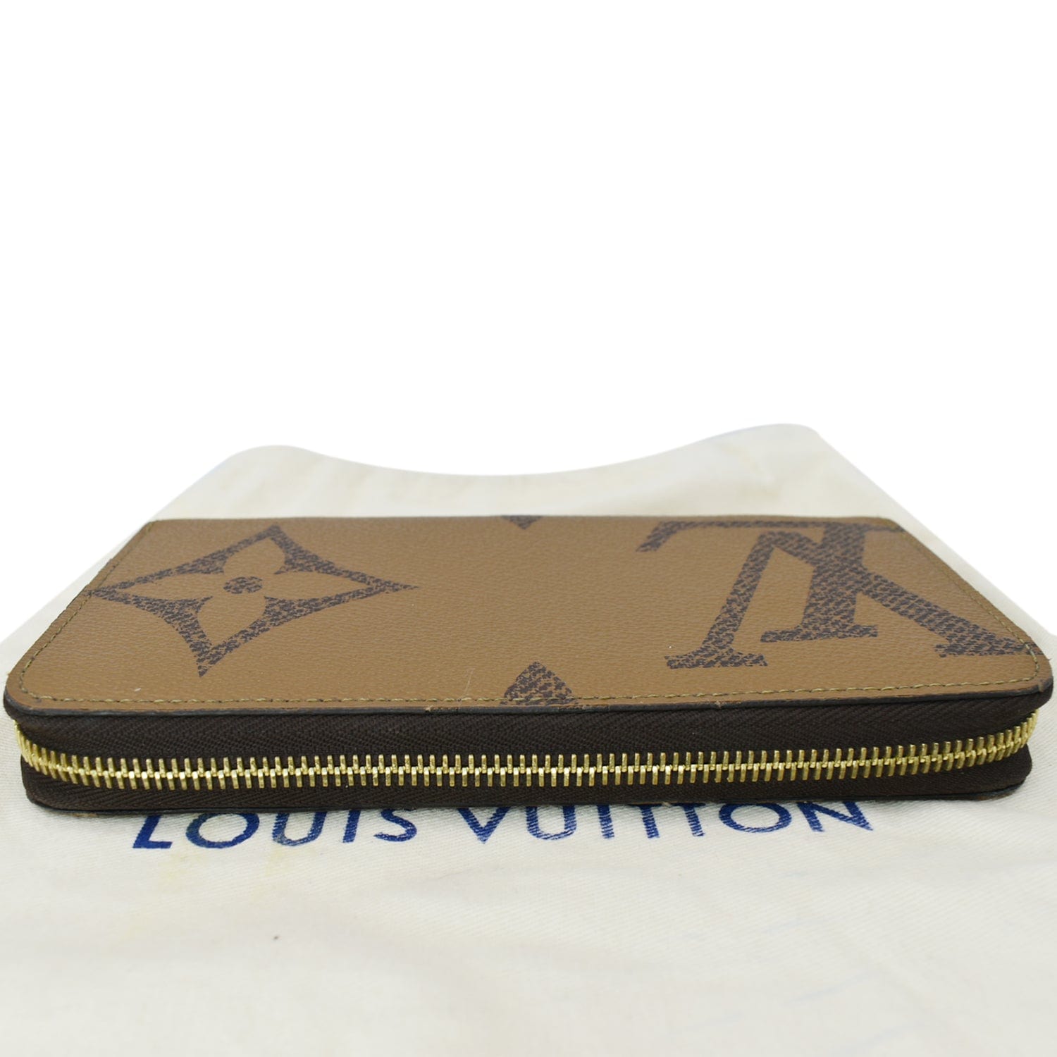 Authentic Louis Vuitton Large Reverse Monogram Canvas Zippy Wallet