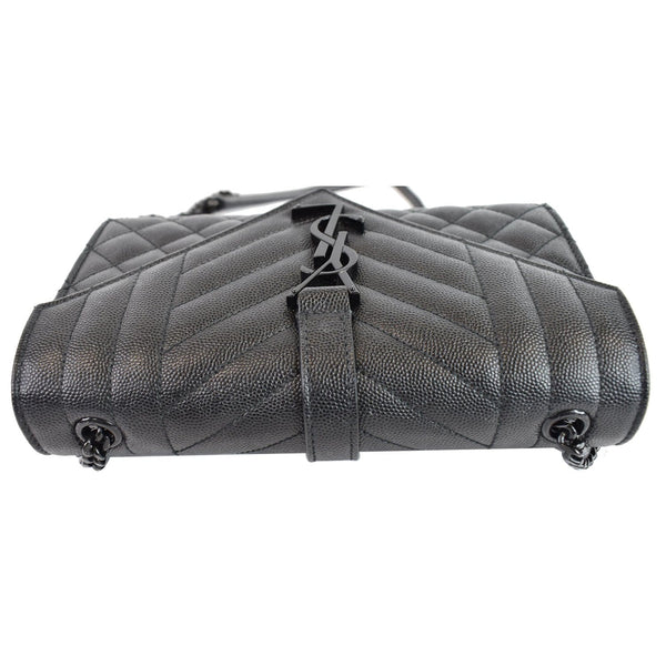 YVES SAINT LAURENT Small Envelope Matelassé Leather Shoulder Bag Black